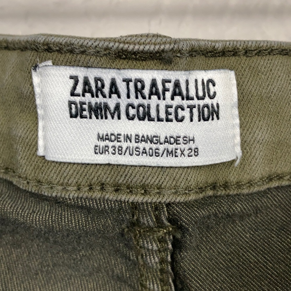 Zara Trafaluc Olive Green Skinny Jeans Size 6 - Picture 6 of 8